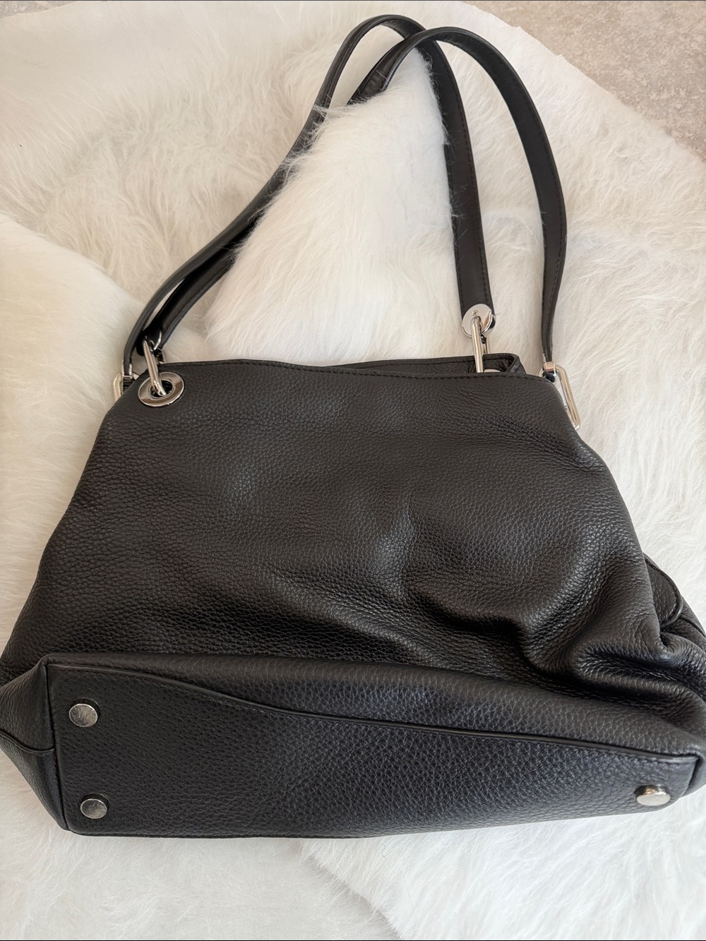 Michael Kors Black Leather Shoulder Bag with Floral Studs - Picture 4 of 6